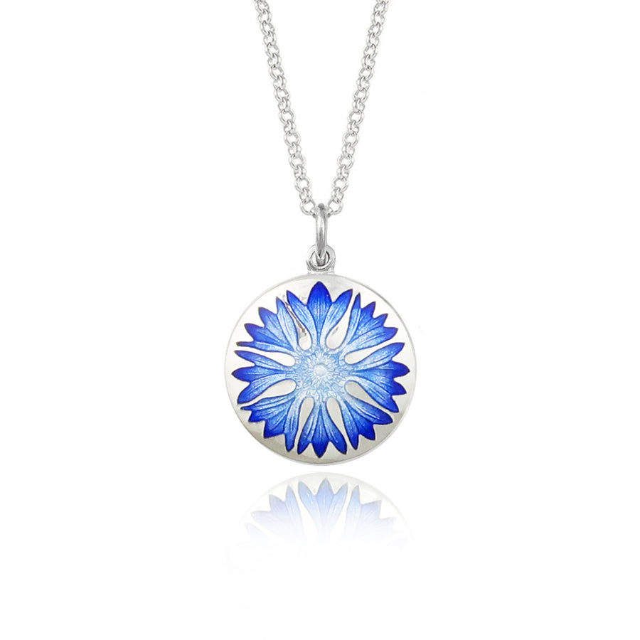 Graduated Blue Cornflower Necklace Limited Edition