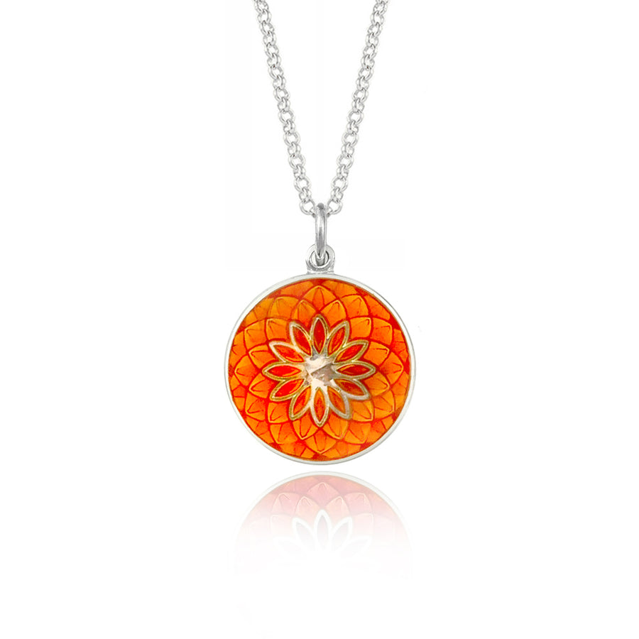 Orange Dahlia Necklace