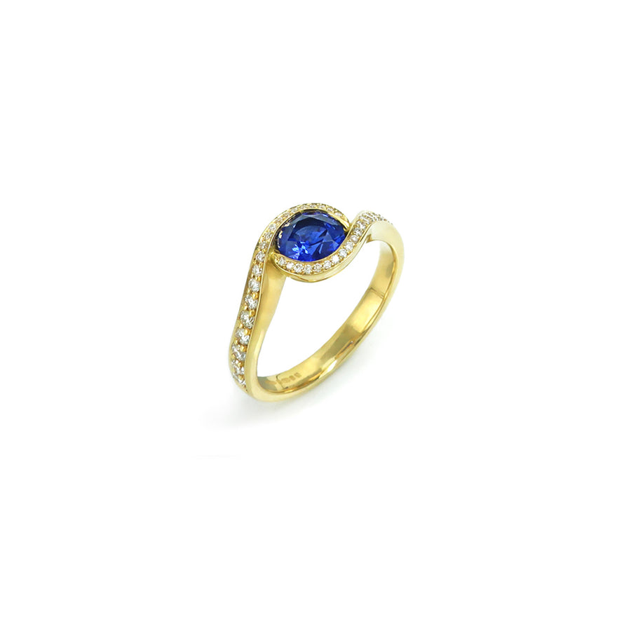 Sapphire & Diamond Luna 18ct Yellow Gold Ring