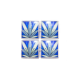 Enamelled Lotus Flower Blue & White Chain Cufflinks