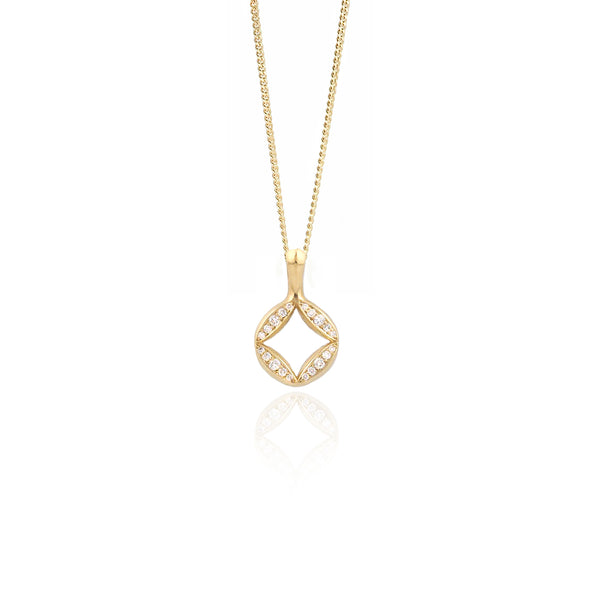 Diamond & 18ct Gold Hydrangea Infinity Pendant