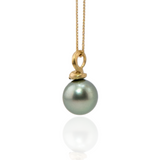 Rare South Sea Pistachio 18ct Gold Pendant