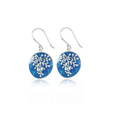 Enamelled Sterling Silver Rue Earrings