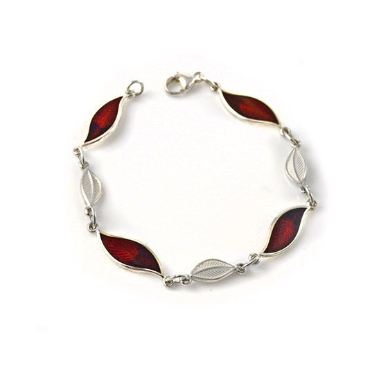 Enamelled Red Leaf Bracelet
