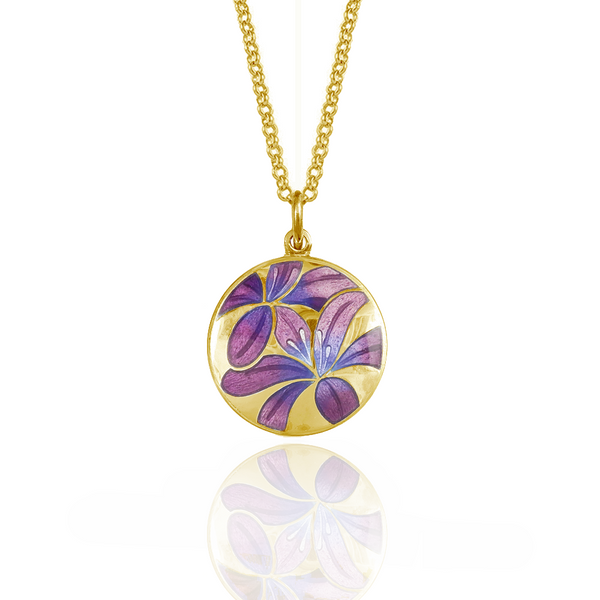 18ct Gold Plated Purple Agapanthus Pendant
