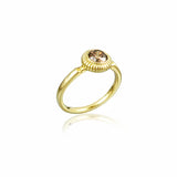 Cognac Brown Diamond & Gold Amanita Ring