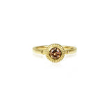 Cognac Brown Diamond & Gold Amanita Ring