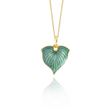 Beryl Green Hosta Necklace Gold