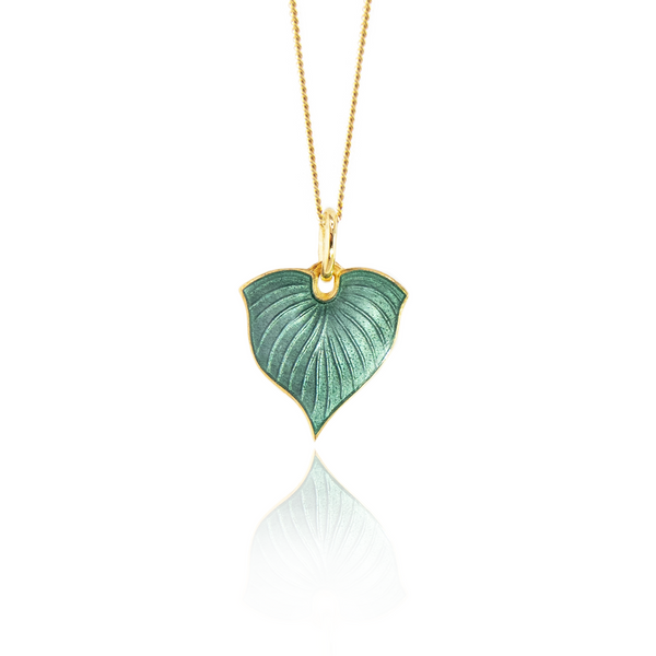 Beryl Green Hosta Necklace Gold