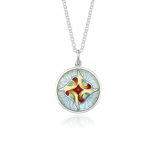 Enamelled Red Birds in Tree Rarity Pendant