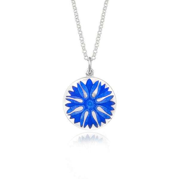 Rarity Graduated Bright Blue Cornflower Necklace
