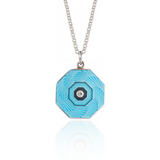 Enamelled Blue Diamond Guilloché Pendant