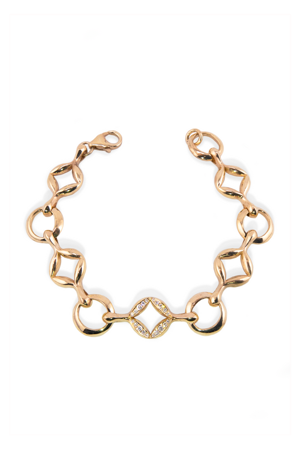 Gold & Diamond Infinity Hydrangea Bracelet