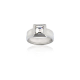 Carré Cut Diamond Platinum Ring