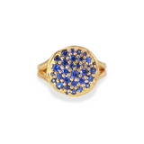 Gold Sapphire Cluster Ring