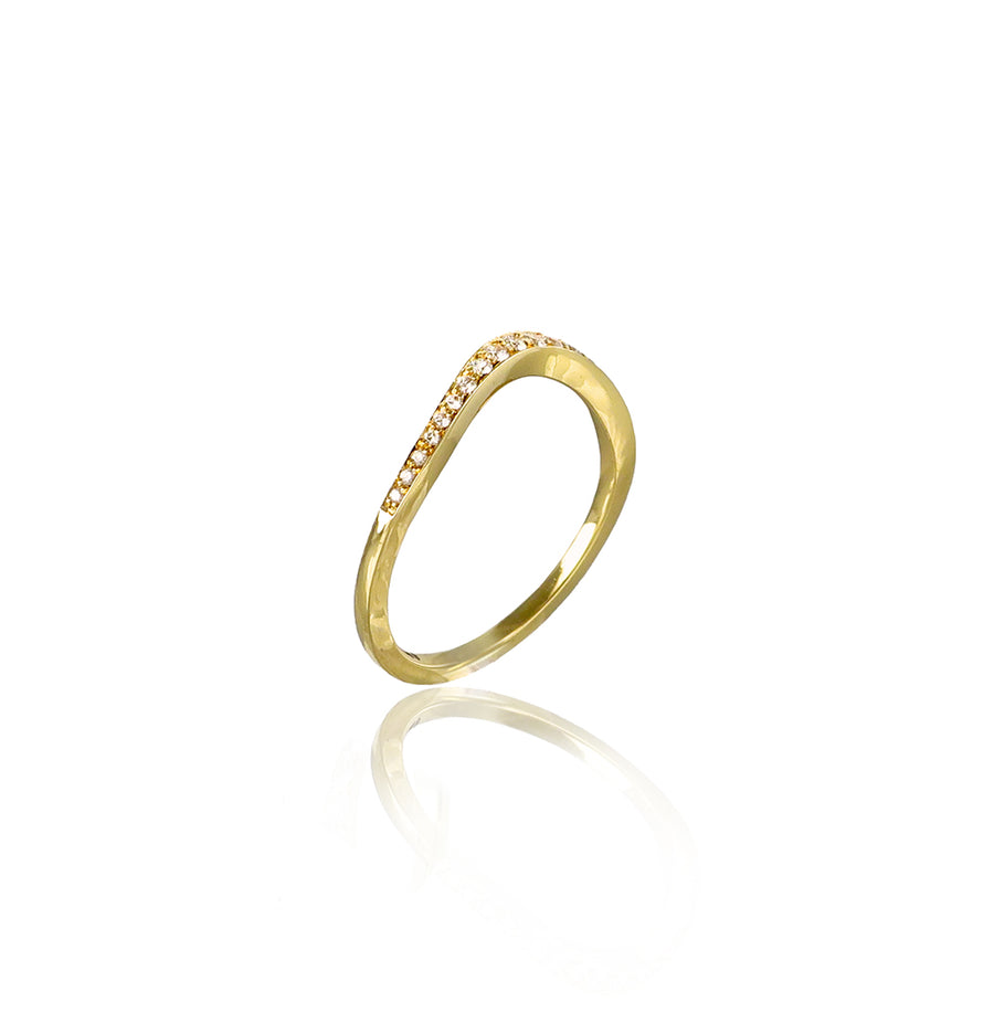 Curved Eternity Diamond Gold Ring