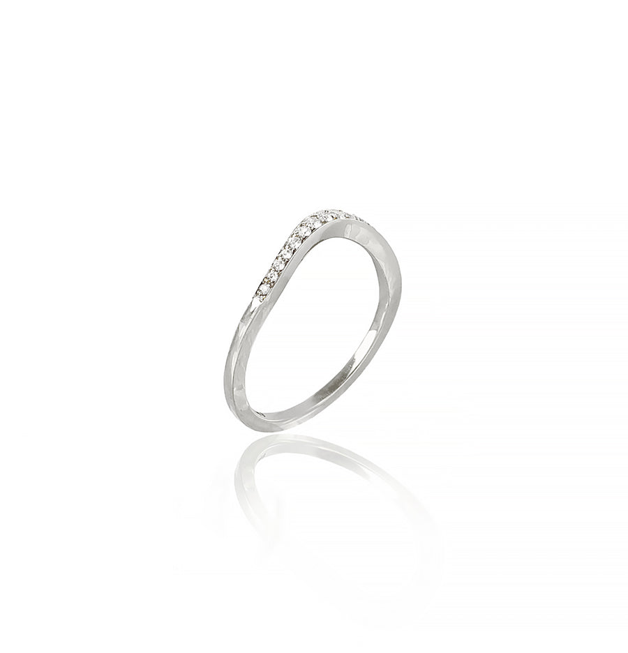 Curved Eternity Diamond Platinum Ring