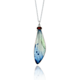 Dragonfly Wing Moss Blue, Green & Red Rarity Enamel Pendant