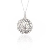 Silver Diamond Dahlia Necklace