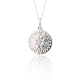 Diamond Silver Cornflower Necklace