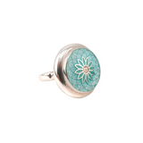 Enamelled Dahlia Diamond Ring Mint