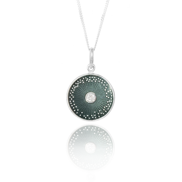 Charcoal Diamond Diatom Pendant