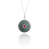 Charcoal Ruby Diatom Pendant
