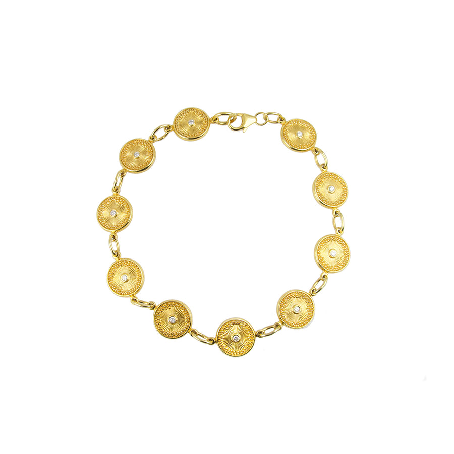 Diamond Eternity Gold Diatom Bracelet