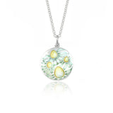 Enamelled Echinacea Pale Grey & Yellow Limited Edition Pendant