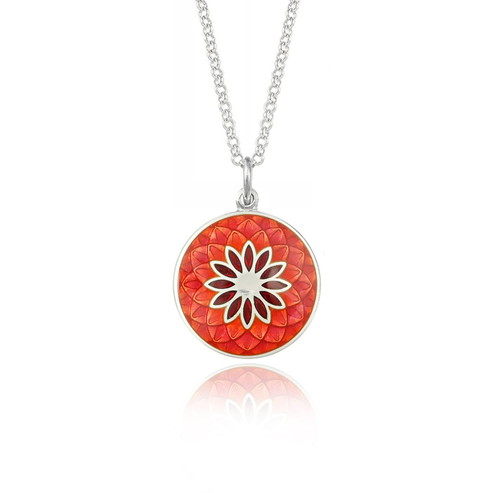 Enamelled Dahlia Necklaces With Two Colours