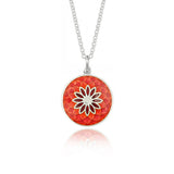 Orange & Ruby Red Dahlia Necklace