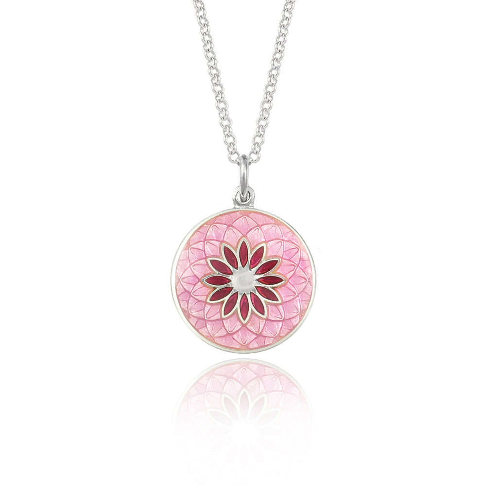 Enamelled Dahlia Necklaces With Two Colours