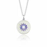 White & Lavender Blue Dahlia Necklace
