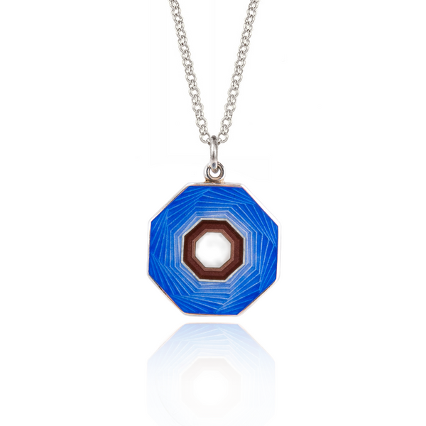 Enamelled Guilloché Blue & Red Limited Edition Pendant