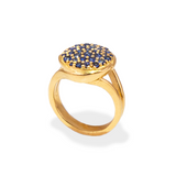 Gold Sapphire Cluster Ring