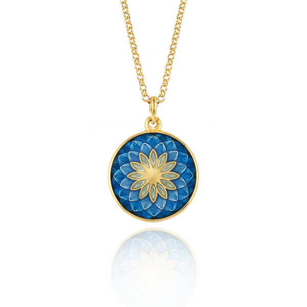One-off Dahlia Blue Pendant Gold