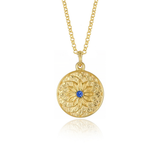 Gold Sapphire Dahlia Necklace