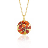 Red Agapanthus Necklace Gold