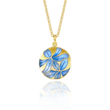 Blue Agapanthus Necklace Gold