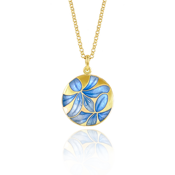 Blue Agapanthus Necklace Gold