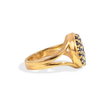 Gold Sapphire Cluster Ring