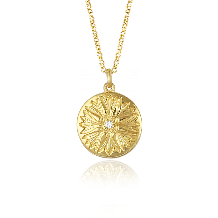 Diamond Gold Cornflower Necklace