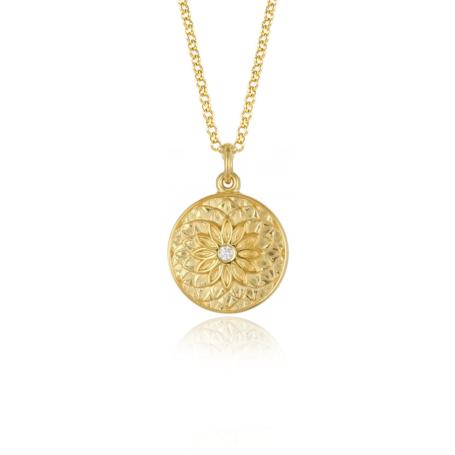 Gold Diamond Dahlia Necklace