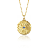 Sapphire Gold Cornflower Necklace