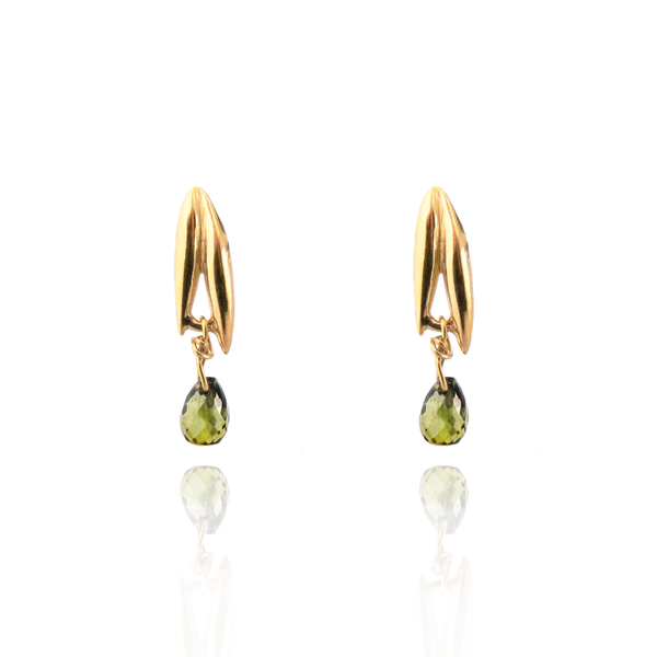 18ct Gold Plated Meadow Drop Earrings Tourmaline