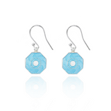 Guilloche Earrings Blue