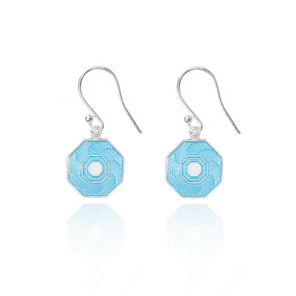 Guilloche Earrings Blue