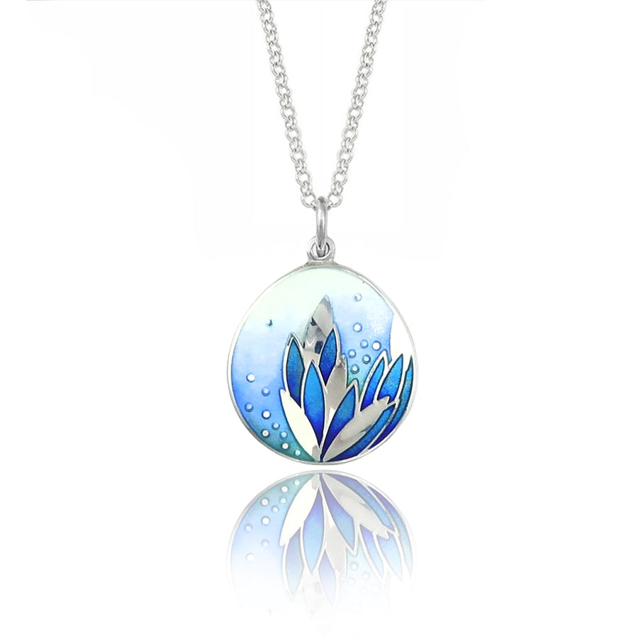 Haru Caribbean Blue Enamelled Pendant