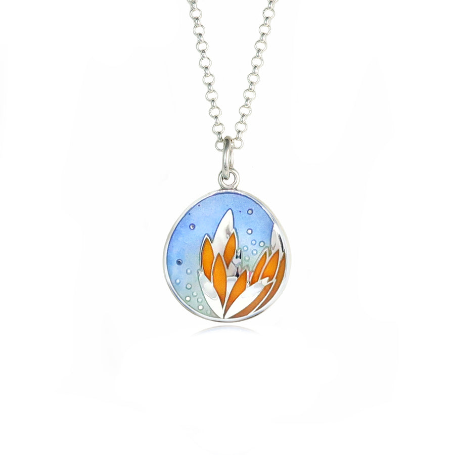 Haru Sky Blue & Honey Yellow Enamelled Pendant