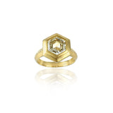 Hexagon Diamond Gold Ring
